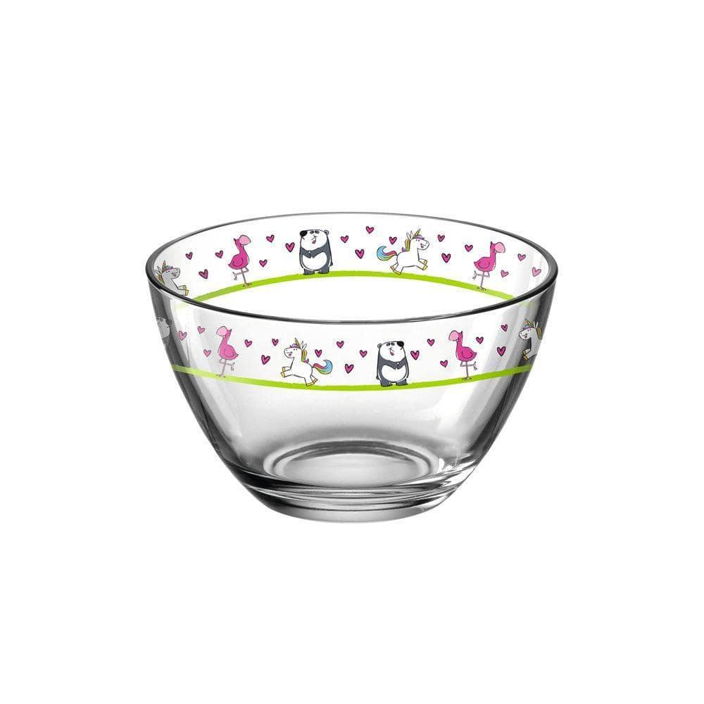 Leonardo Germany Bambini Glass Bowl Medium - Unicorn Flamingo Panda