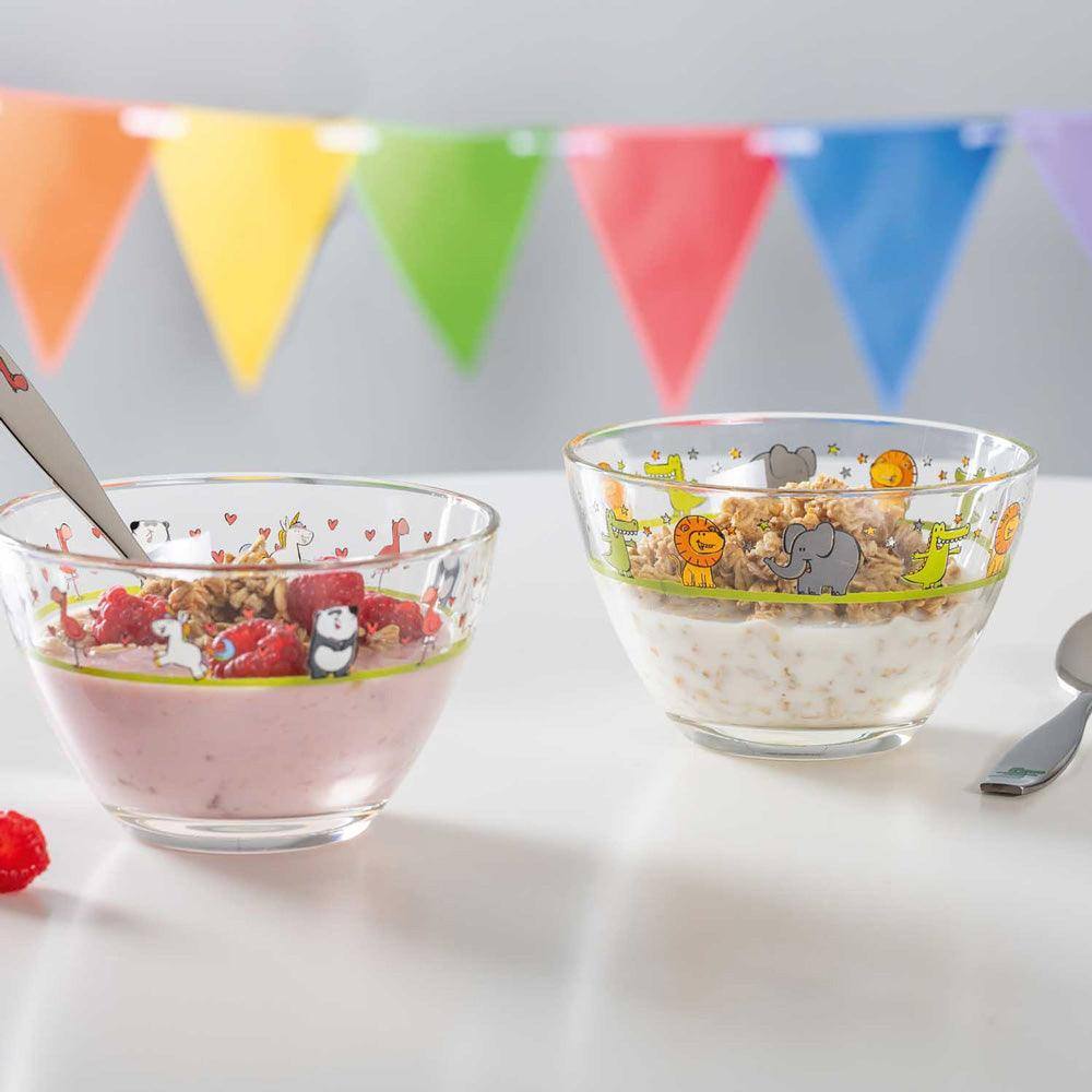 Leonardo Germany Bambini Glass Bowl Medium - Unicorn Flamingo Panda