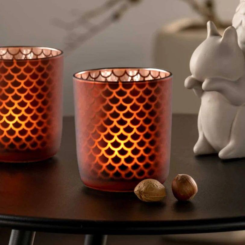 Leonardo Germany Camminata Tealight Holder Medium - Dark Red