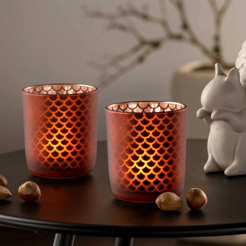Leonardo Germany Camminata Tealight Holder Medium - Dark Red