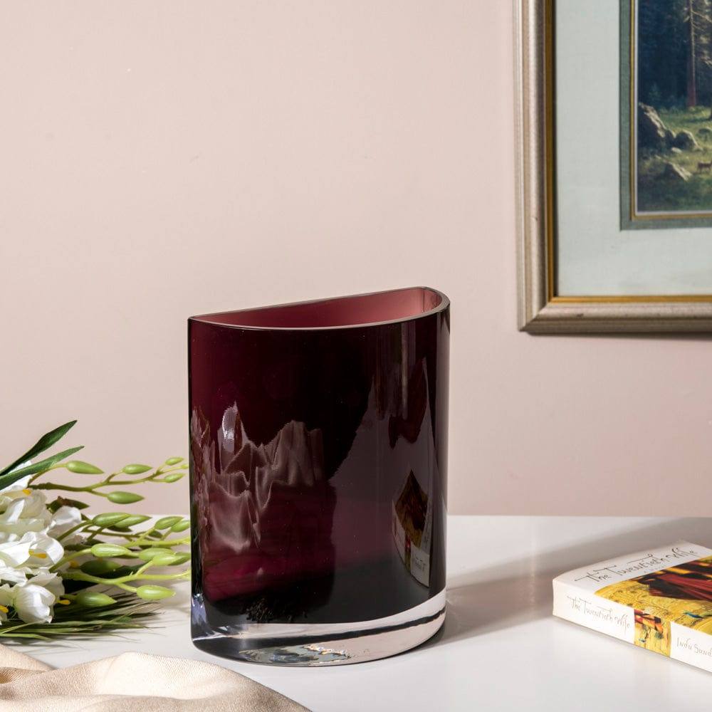 Leonardo Germany Centro Glass Vase - Aubergine