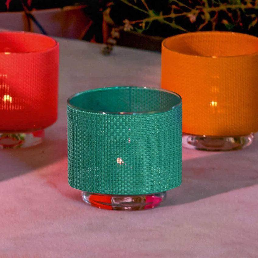 Leonardo Germany Colorata Tealight Holder with Cover - Teal