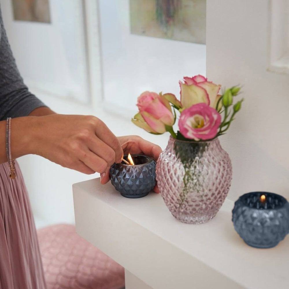 Leonardo Germany Poesia Tealight Holders, Set of 4 - Dark Blue