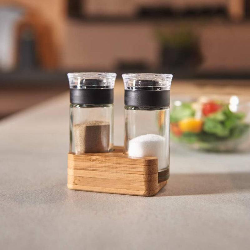 Leonardo Germany Salt & Pepper Set with Wooden Holder