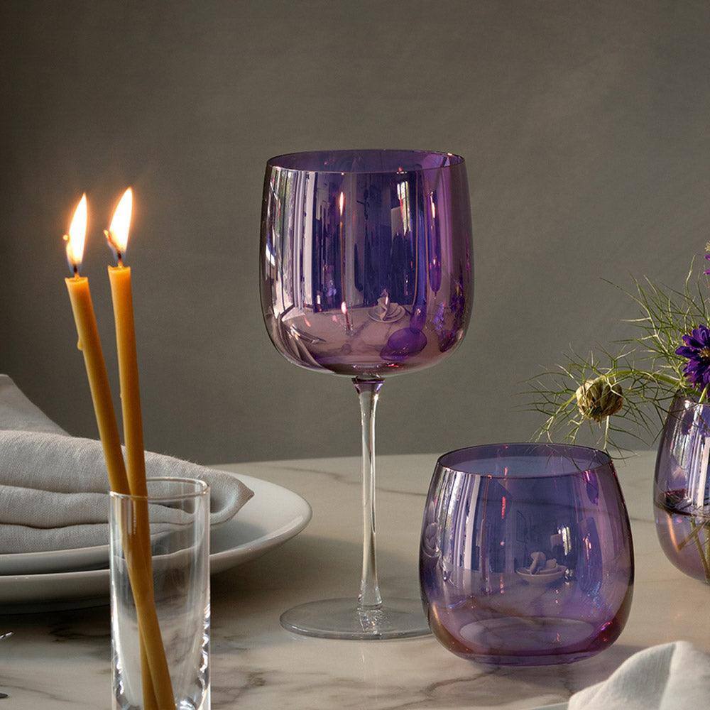 LSA International Aurora Wine Glasses 450ml, Set of 4 - Polar Violet