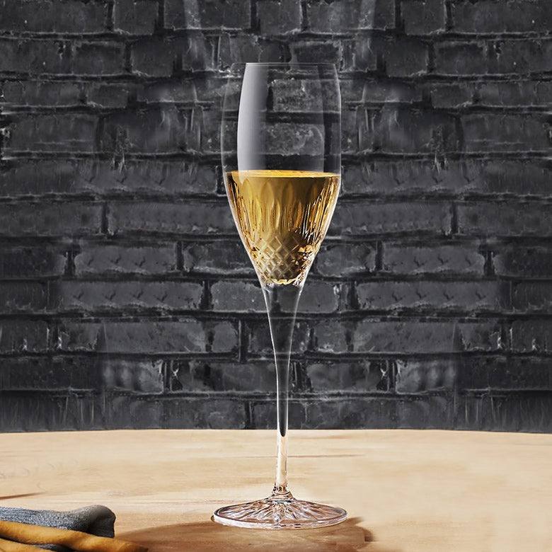 Luigi Bormioli Diamante Champagne Glasses 220ml, Set of 4