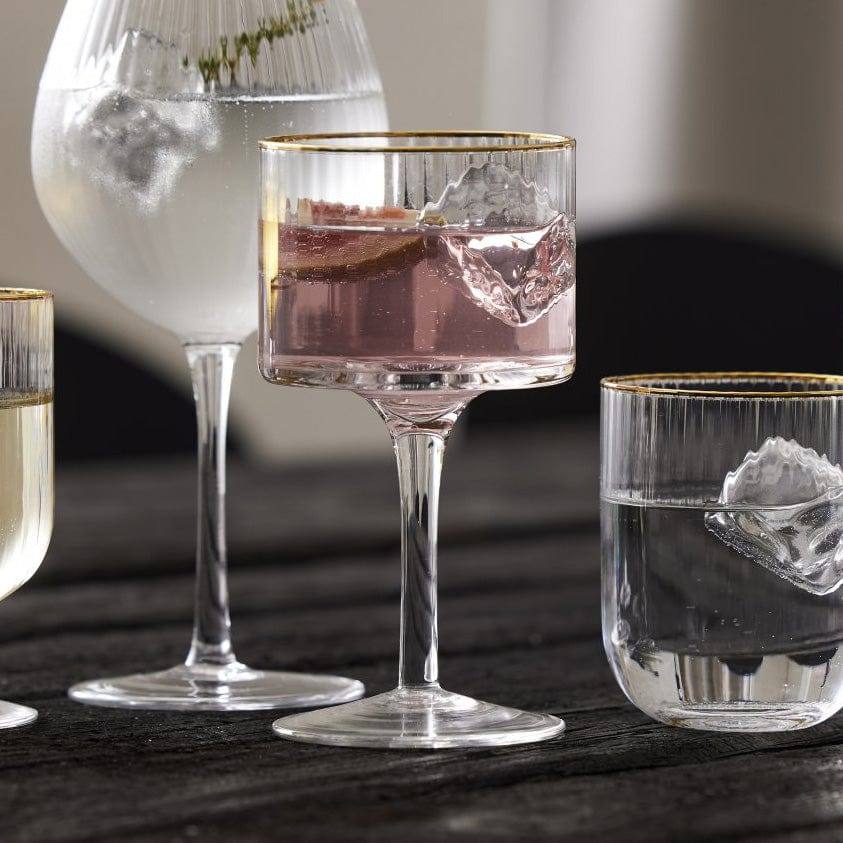 Lyngby Glas Palermo Gold Vintage Gin & Tonic Glasses 320ml, Set of 4