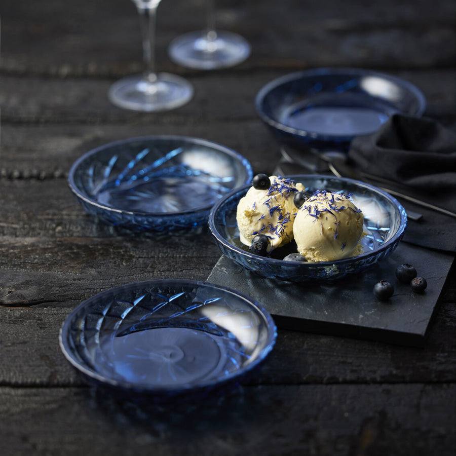 Lyngby Glas Sorrento Dessert Plates, Set of Blue