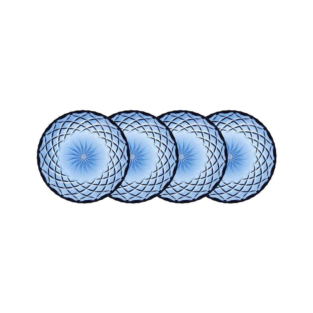 Lyngby Glas Sorrento Dessert Plates, Set of 4 - Blue
