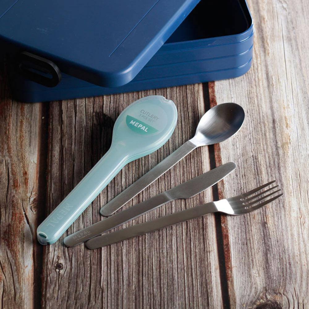 Mepal Netherlands Ellipse 3-Piece Travel Cutlery Set - Nordic Green