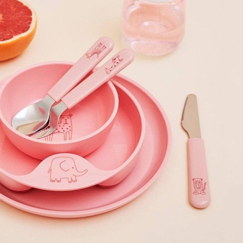 Toddlers and kids cutlery set in pink colour online in Hong Kong