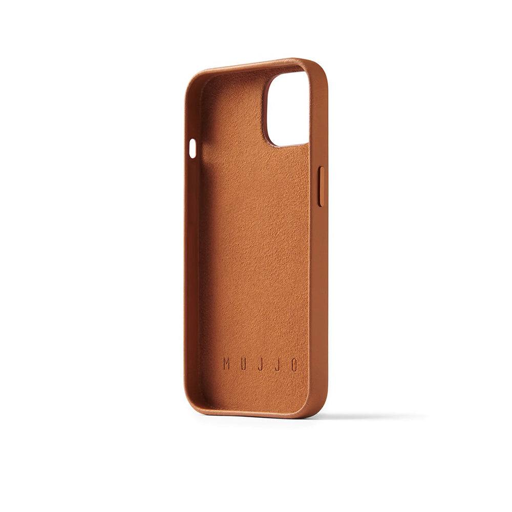 Mujjo Full Leather Wallet Case for iPhone 15 - Light Tan