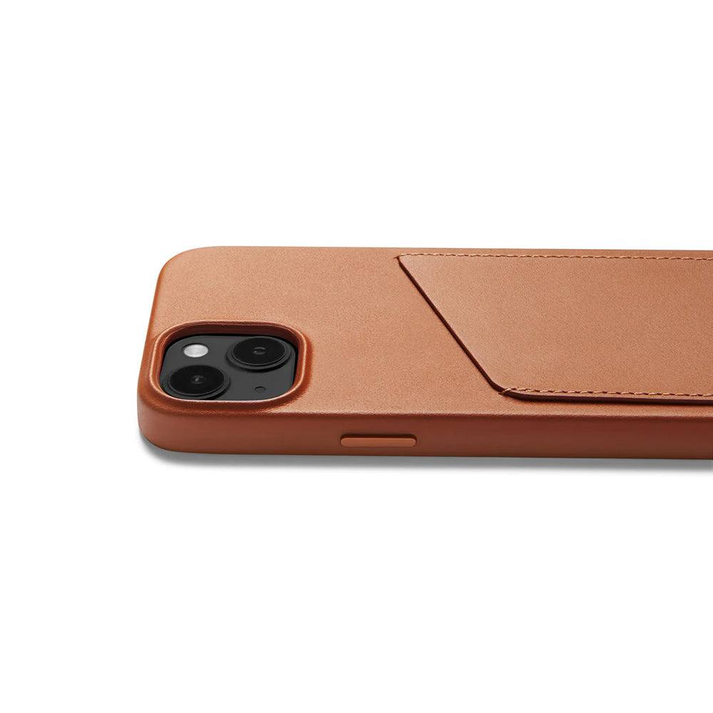 Mujjo Full Leather Wallet Case for iPhone 15 - Light Tan