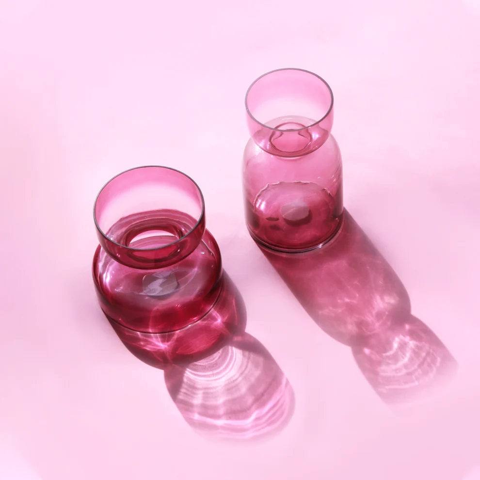 Muun Home Glass Vases, Set of 2 - Lilac