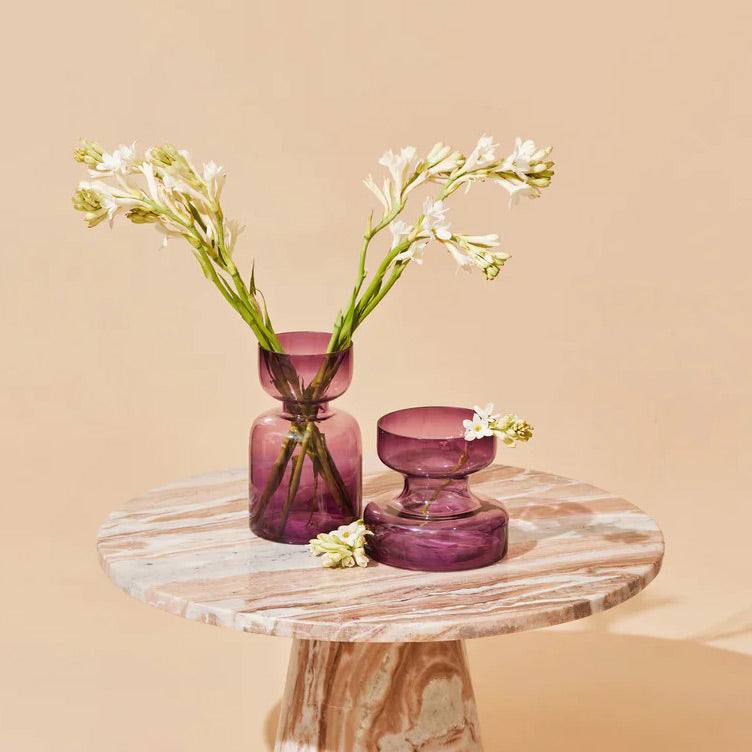Muun Home Glass Vases, Set of 2 - Lilac