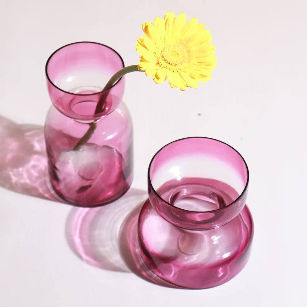 Muun Home Glass Vases, Set of 2 - Lilac