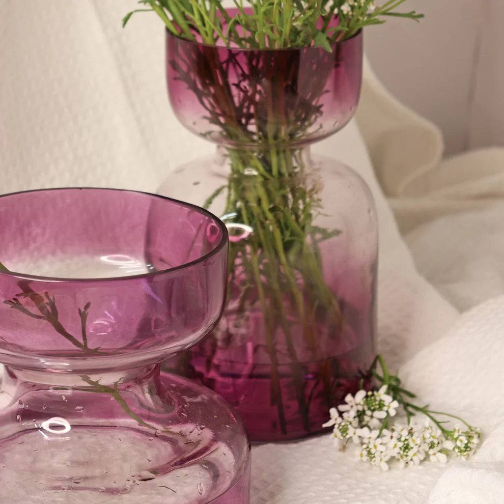Muun Home Glass Vases, Set of 2 - Lilac