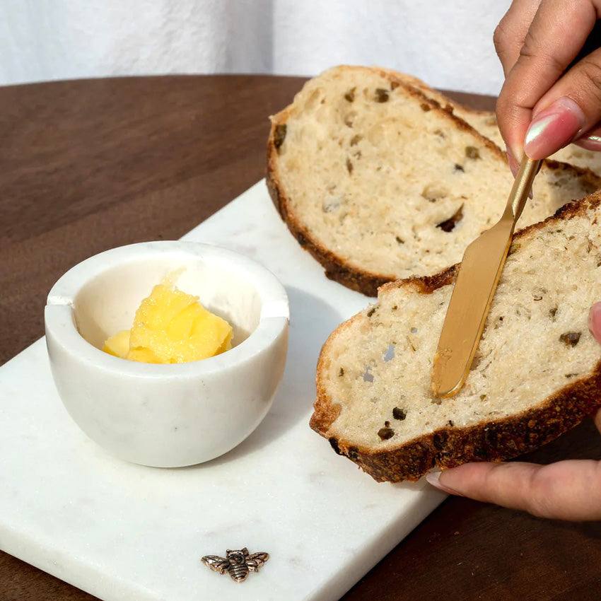 Muun Home Marble Butter Dish with Knife