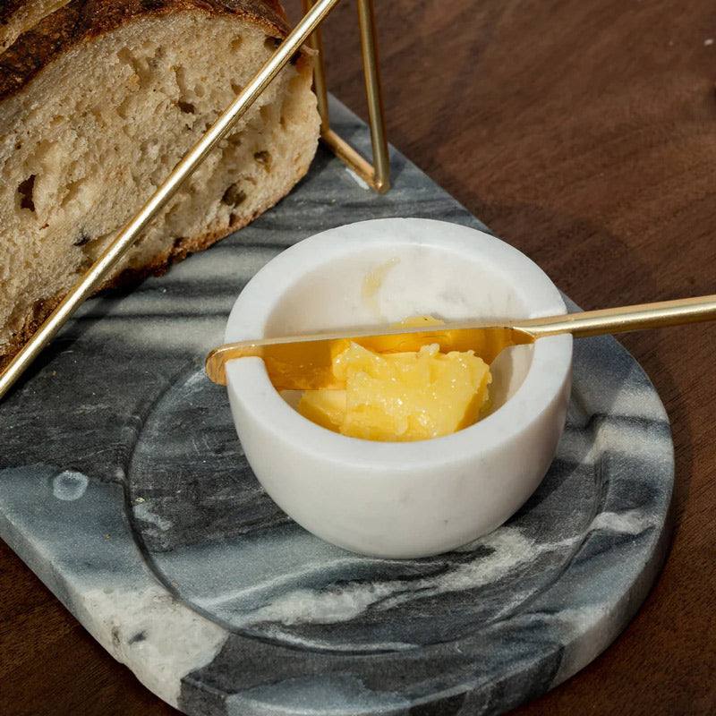 Muun Home Marble Butter Dish with Knife