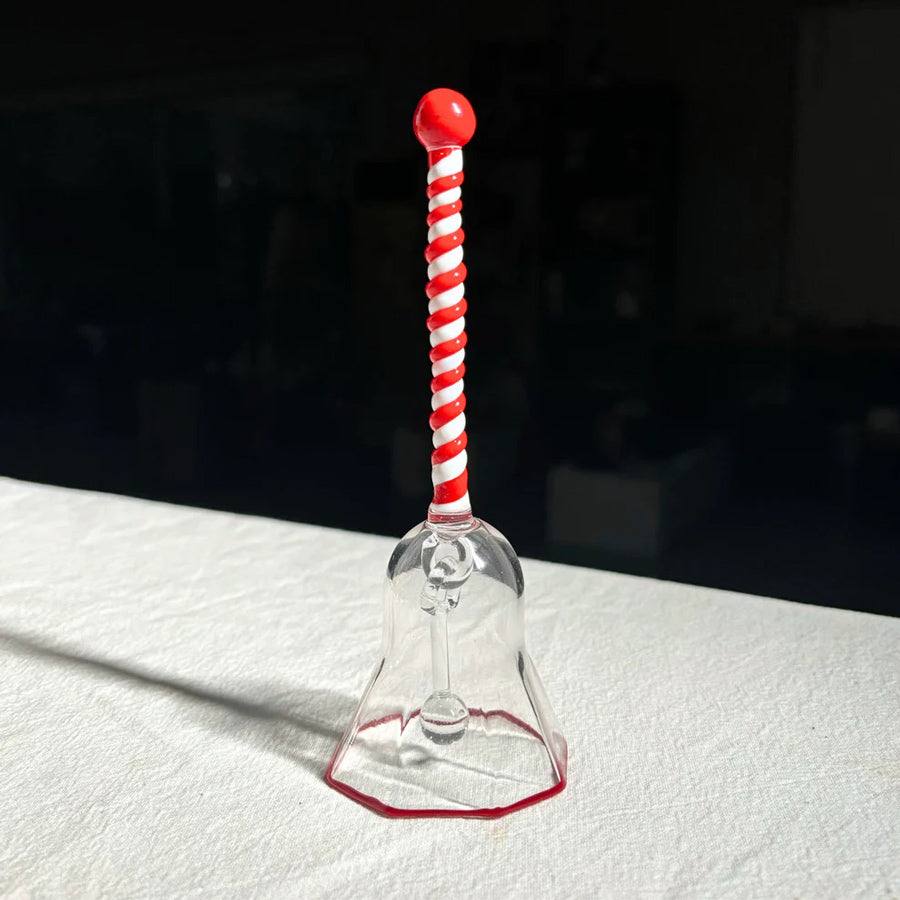 Muun Home Ringing Glass Bell - Candy Cane