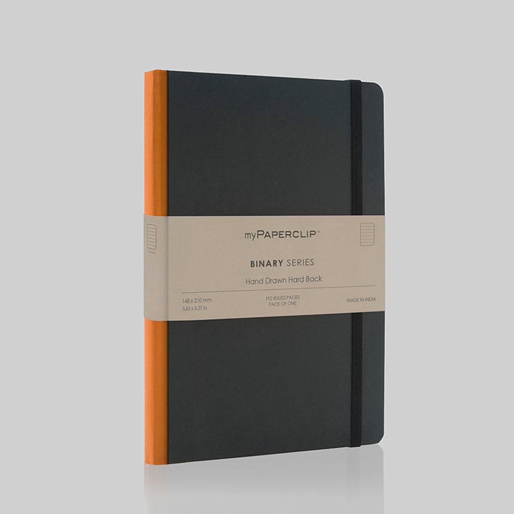 myPAPERCLIP Hardcover Notebook, Binary Series - Orange