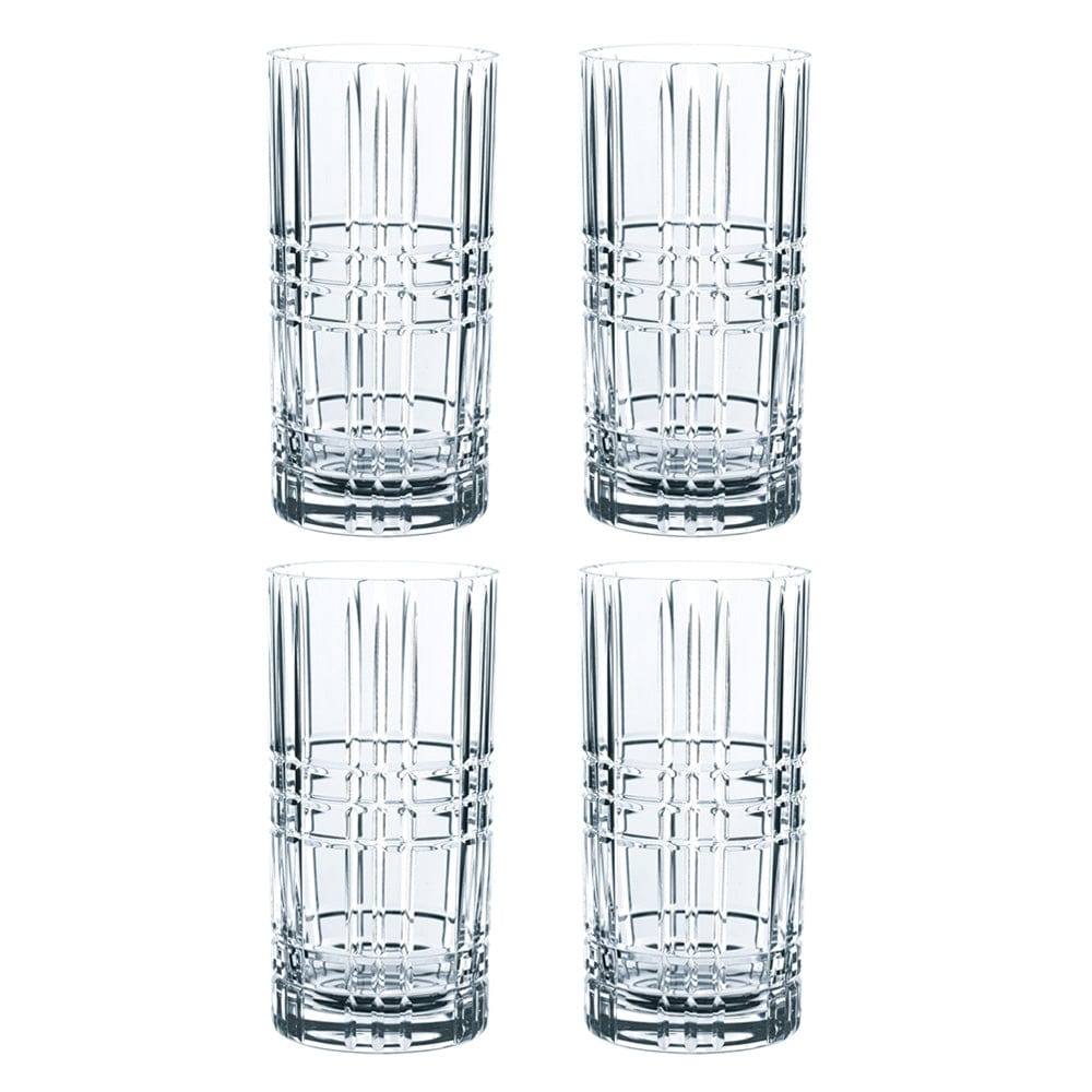 Nachtmann Taste Long Drink Glasses with Straws 445ml, Set of 4