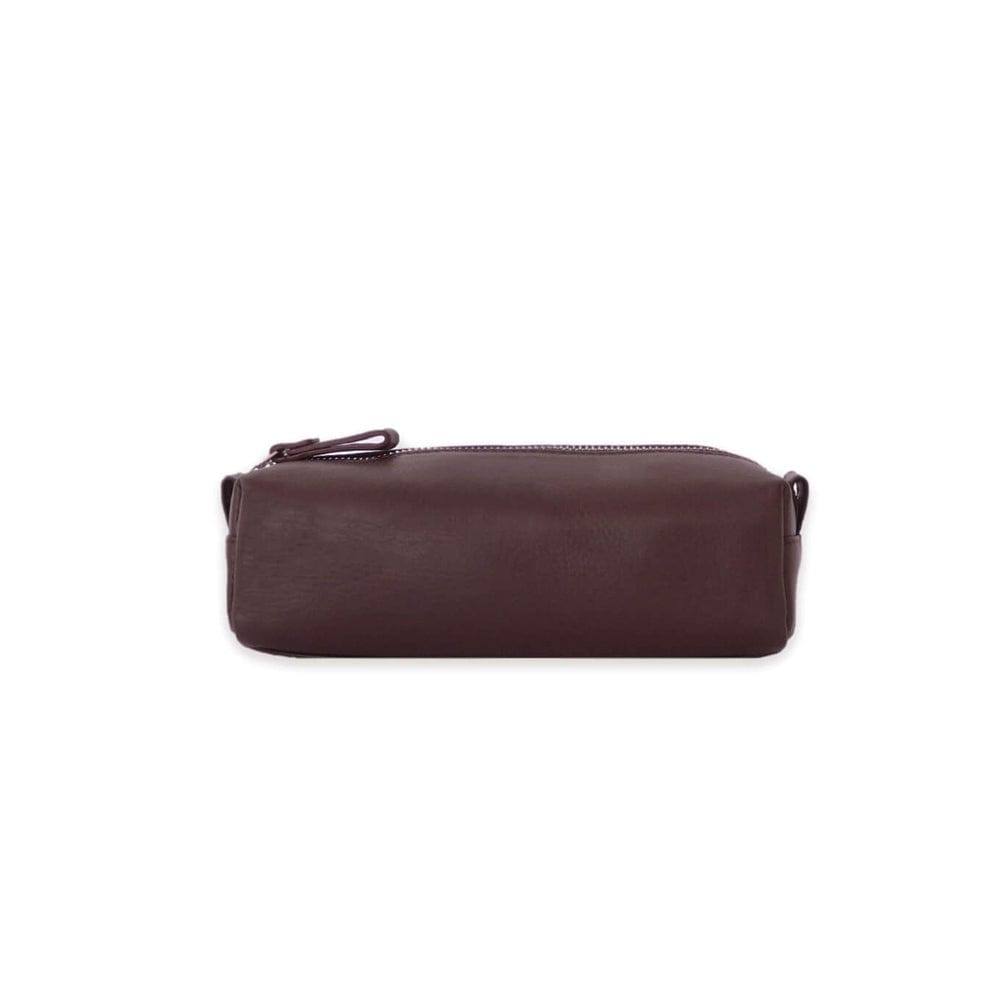 Nappa Dori Leather Pencil Pouch - Dark Brown