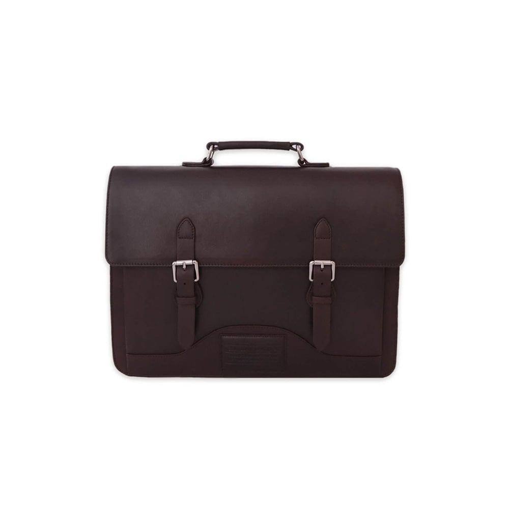 Nappa Dori Norman Laptop Bag - Dark Brown