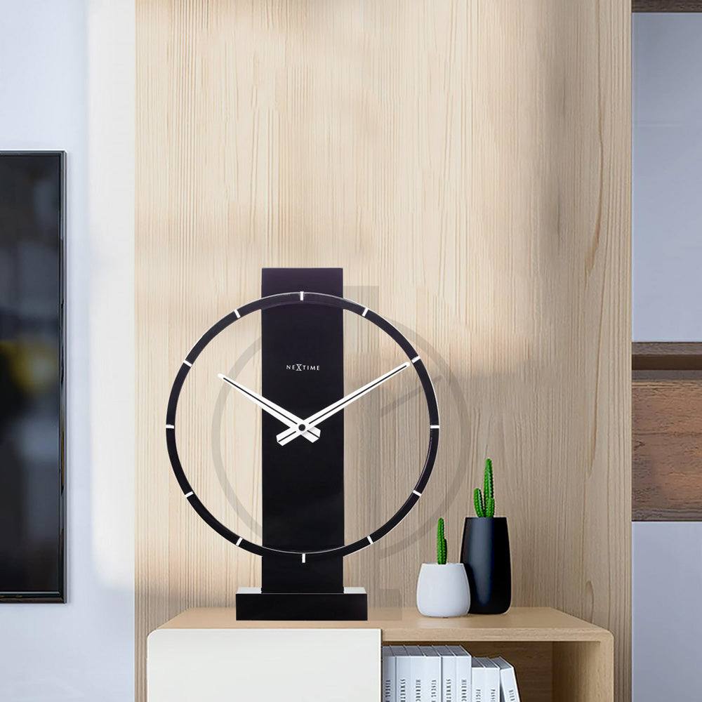 Nextime Carl Wooden Table Clock - Black