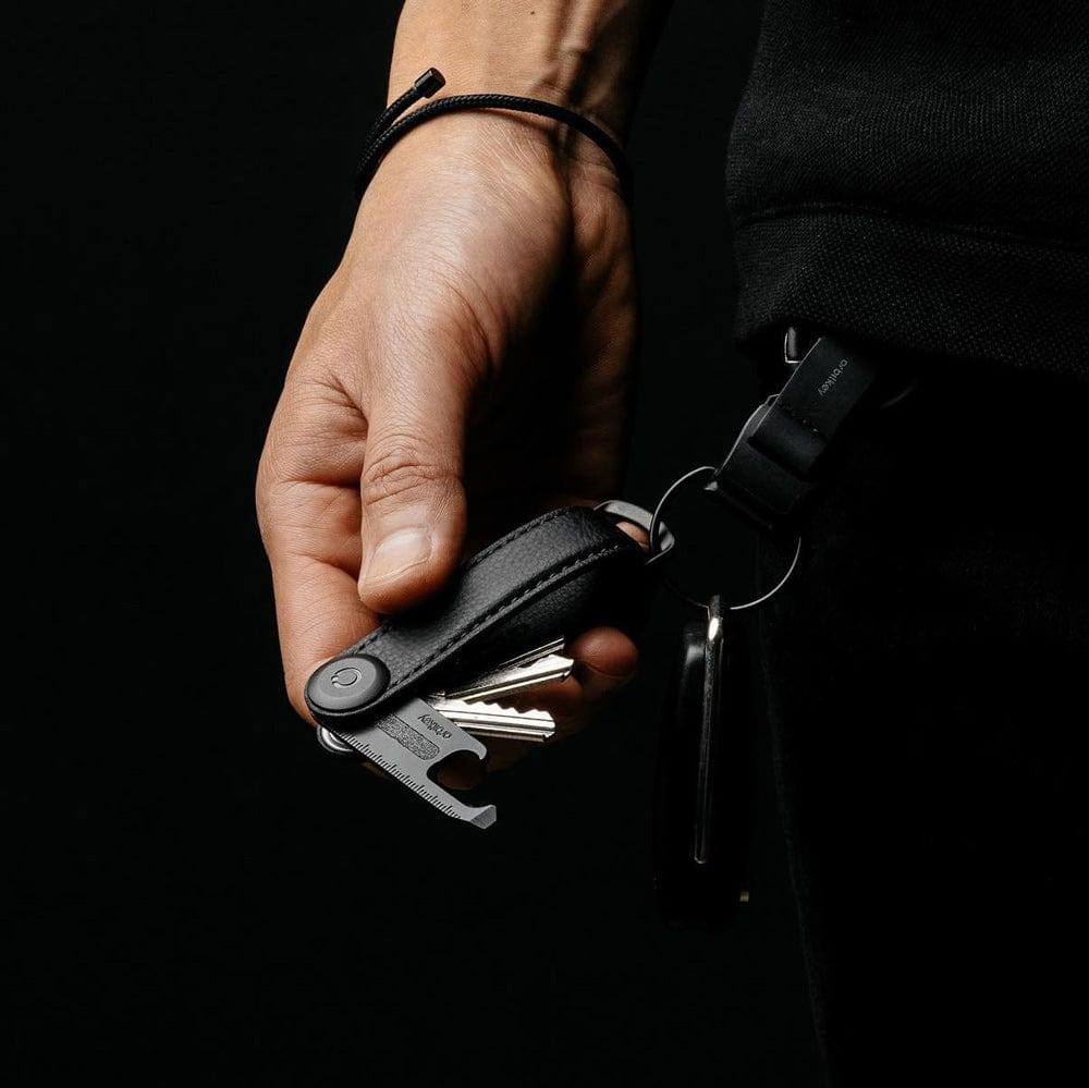 Orbitkey Leather Key Organiser - Black Gunmetal