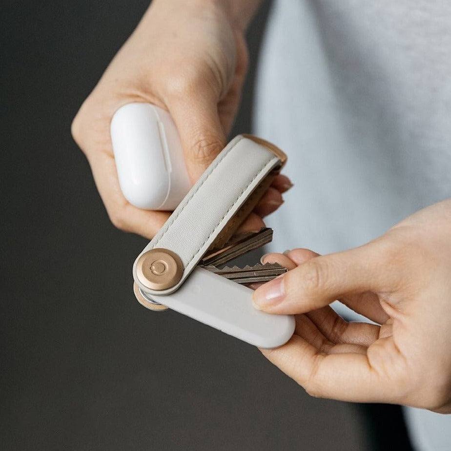 Orbitkey Leather Key Organiser - Stone Special Edition