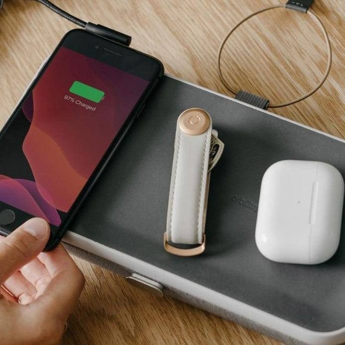 Orbitkey Leather Key Organiser - Stone Special Edition