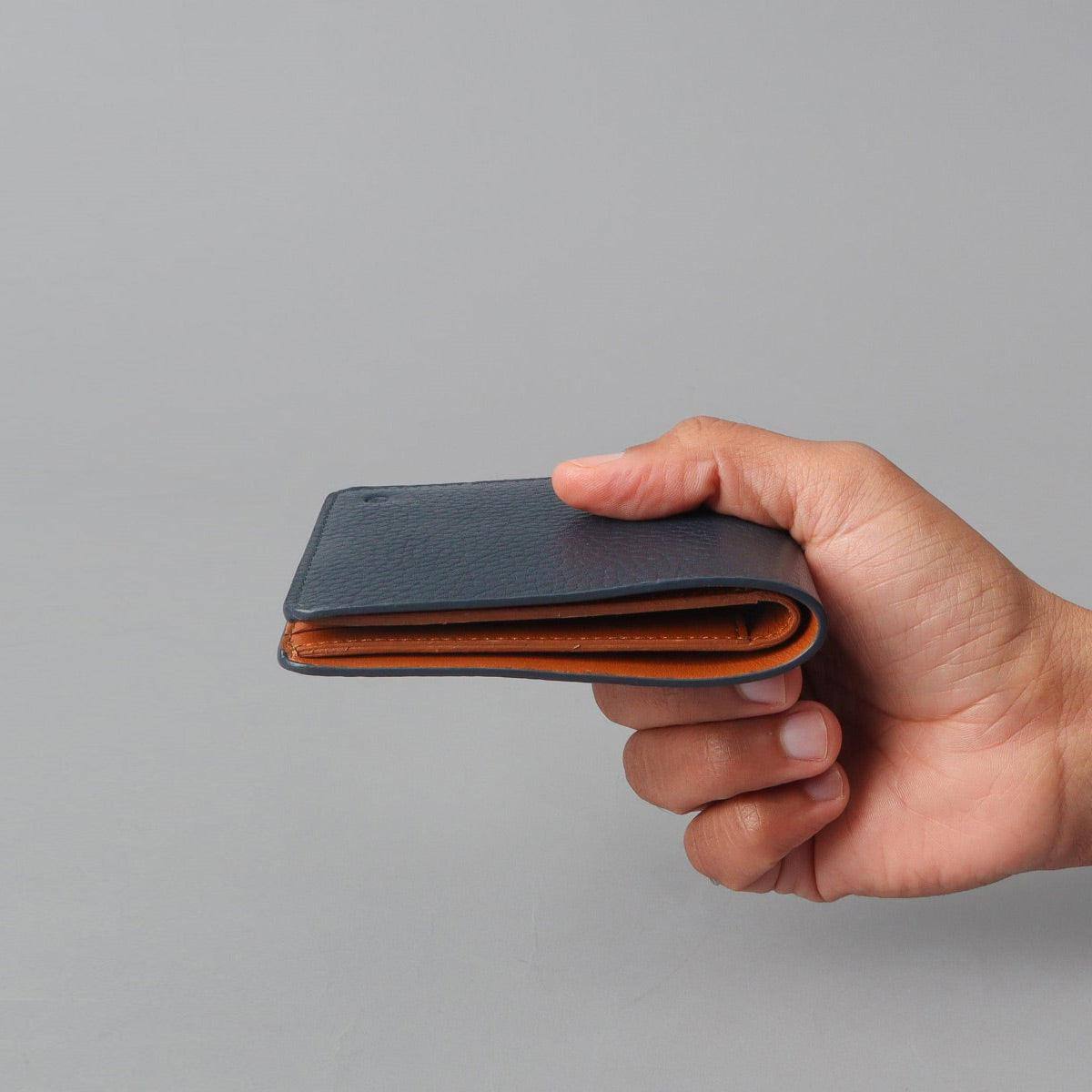 Outback Bi-Fold Leather Wallet - Navy