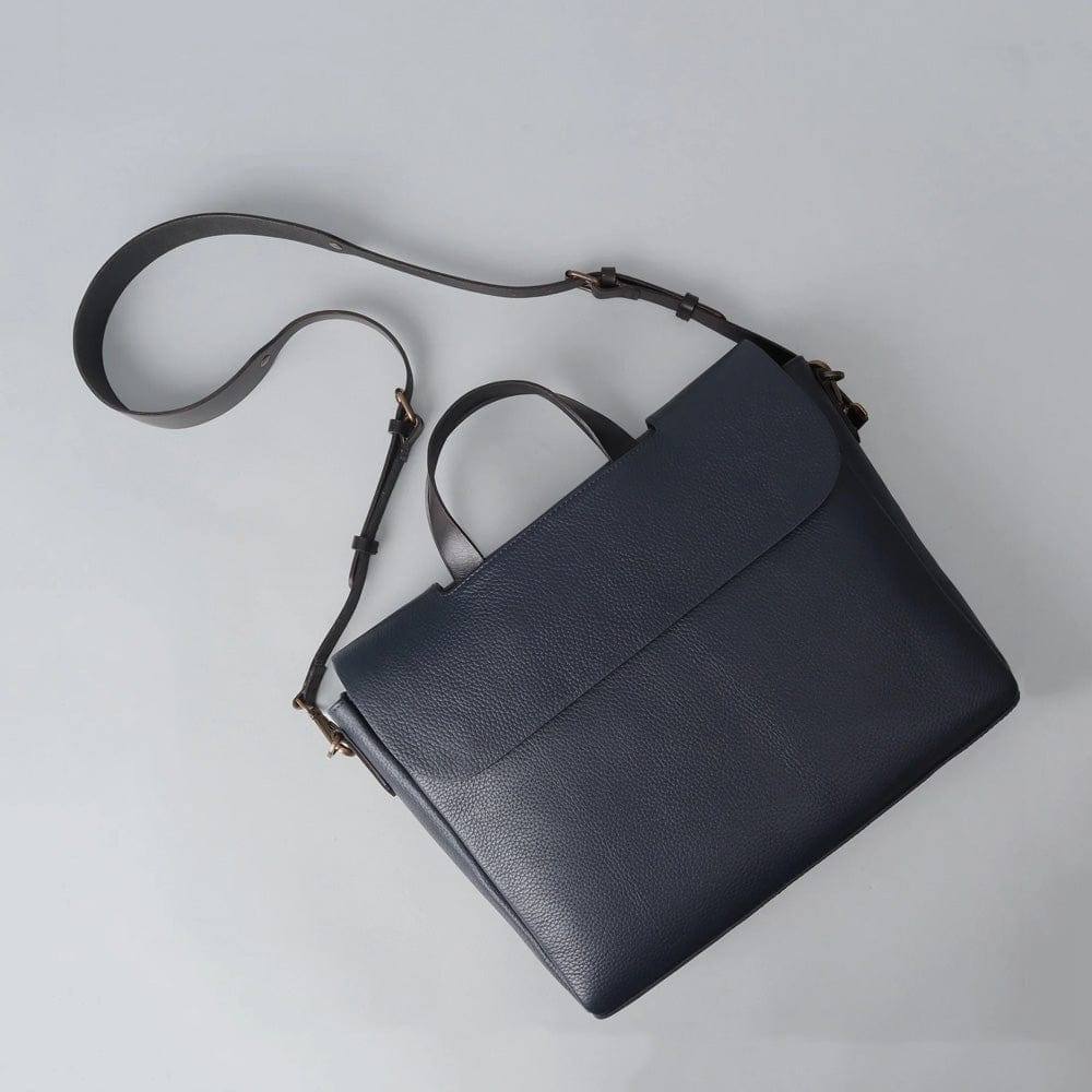 Outback Muse Leather Briefcase - Navy