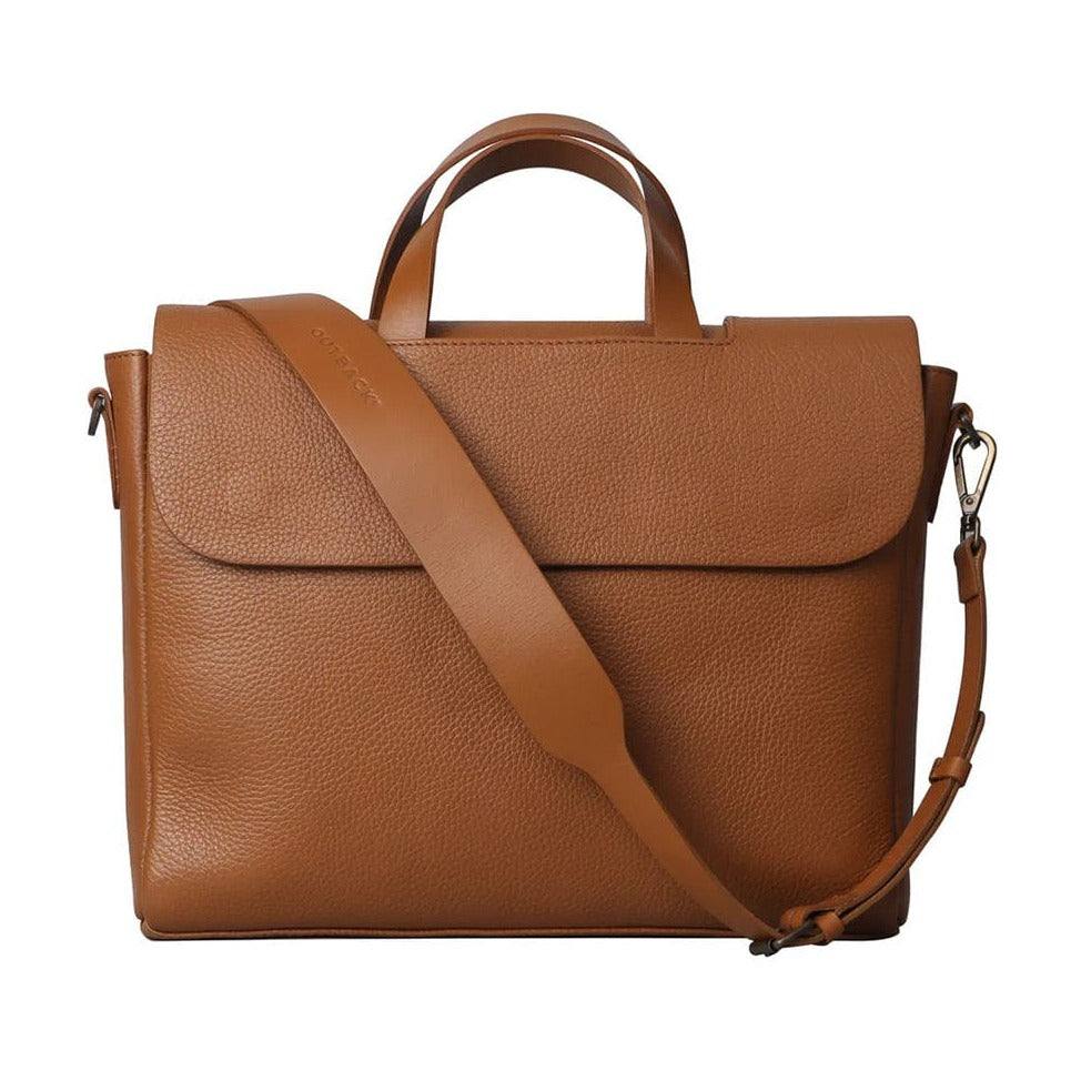 Outback Muse Leather Briefcase - Tan