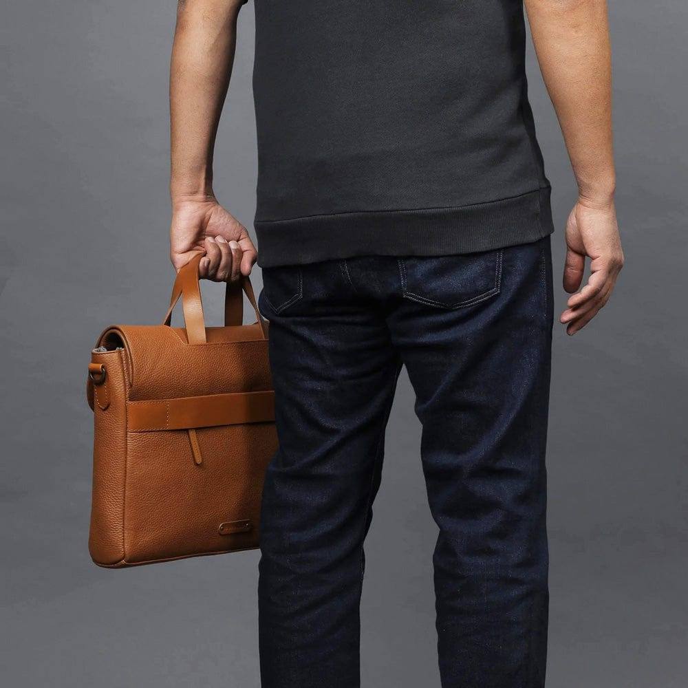 Outback Muse Leather Briefcase - Tan