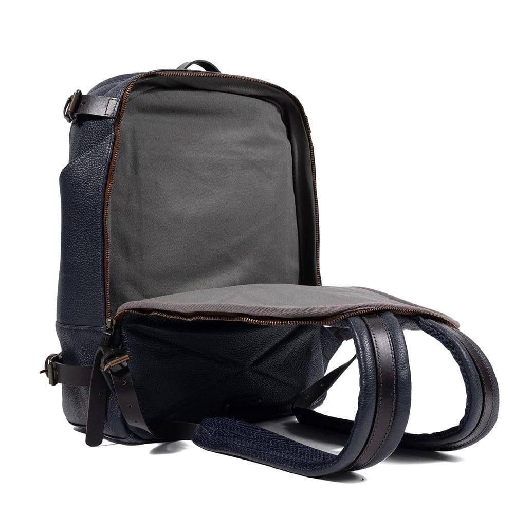 Outback Mustang Leather Backpack - Navy