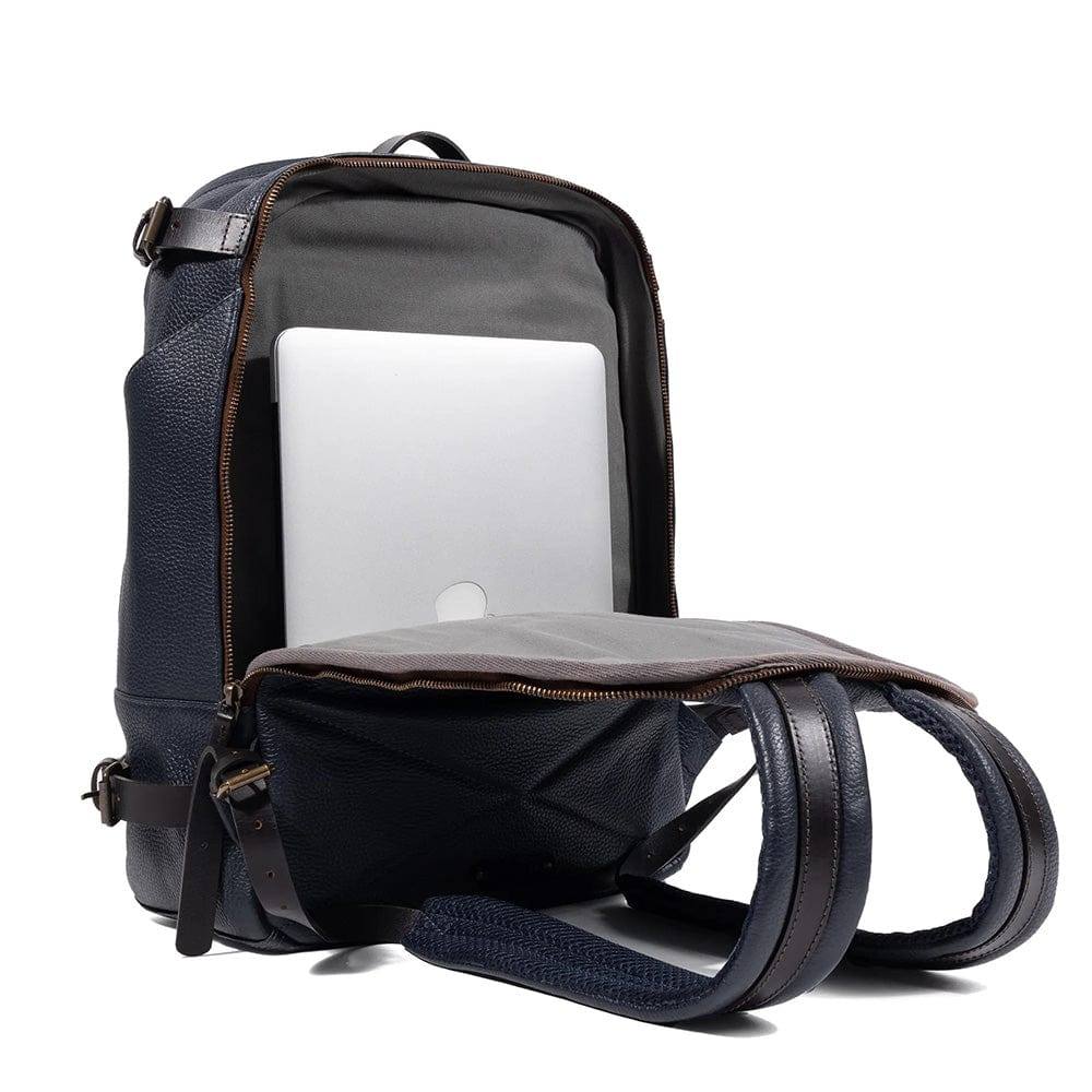 Outback Mustang Leather Backpack - Navy
