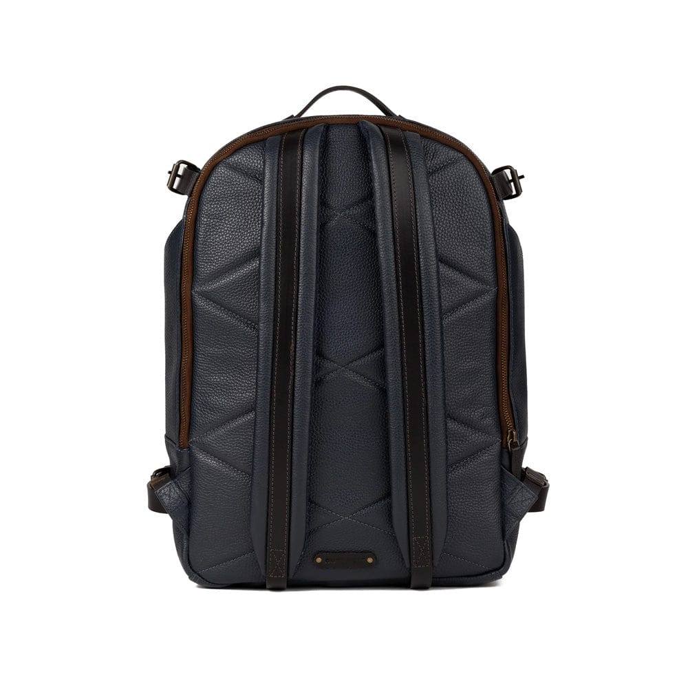 Outback Mustang Leather Backpack - Navy