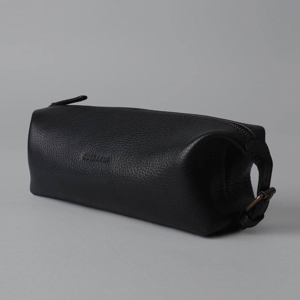 Outback Tokyo Leather Toilet Bag - Black