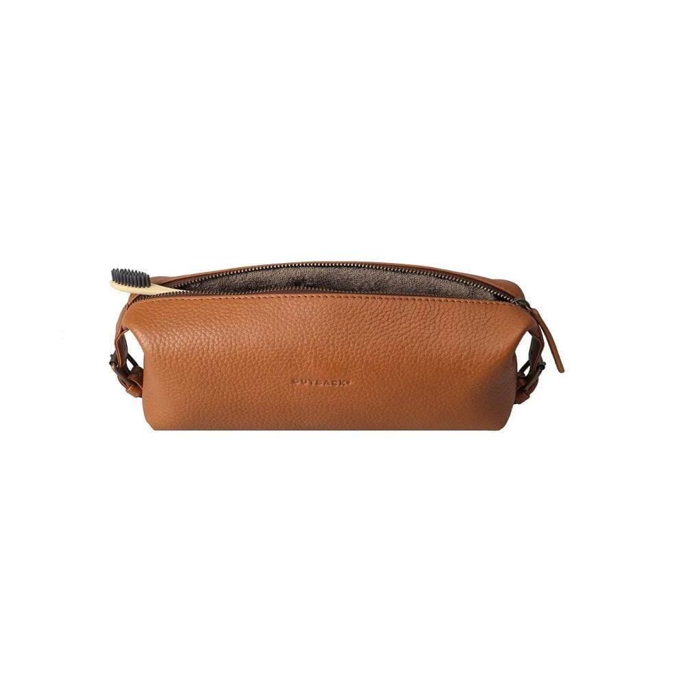 Outback Tokyo Leather Toilet Bag - Tan