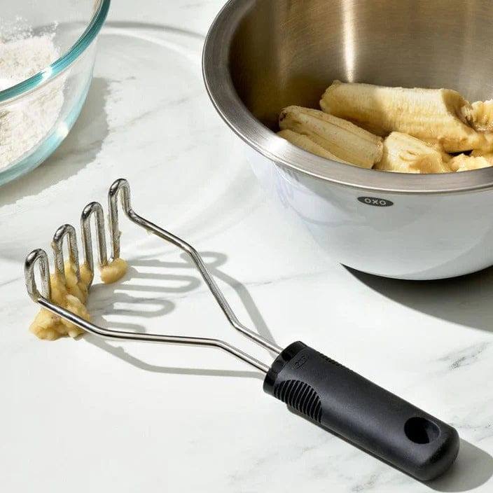 OXO Good Grips Nylon Potato Masher for Non-Stick Cookware,Black,1 EA & OXO  Good Grips Meat Tenderizer