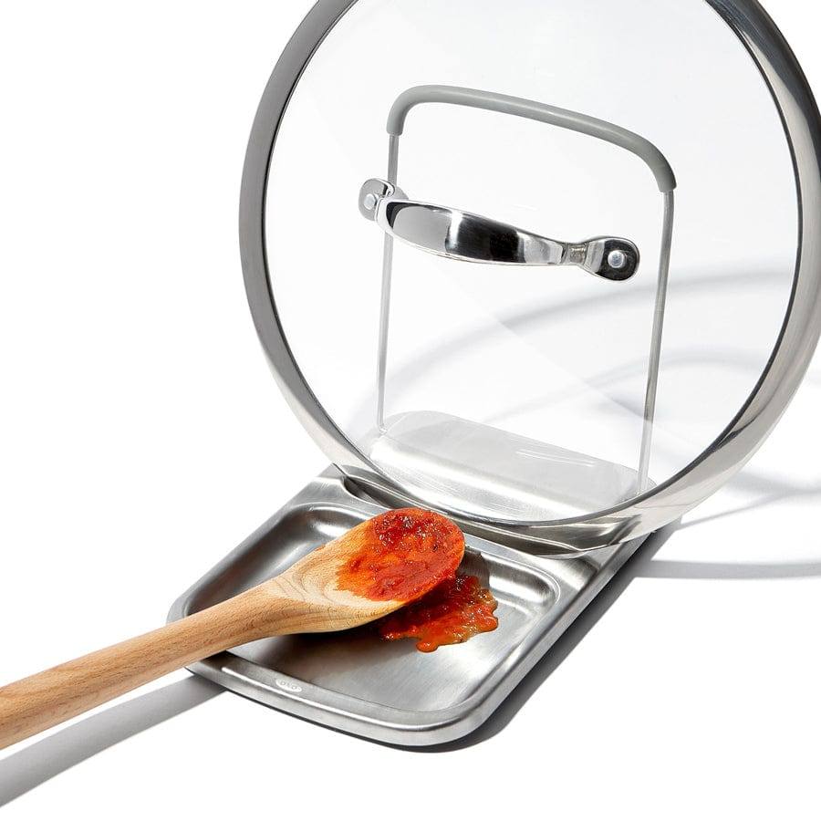 OXO Stainless Steel Spoon Rest with Lid Holder