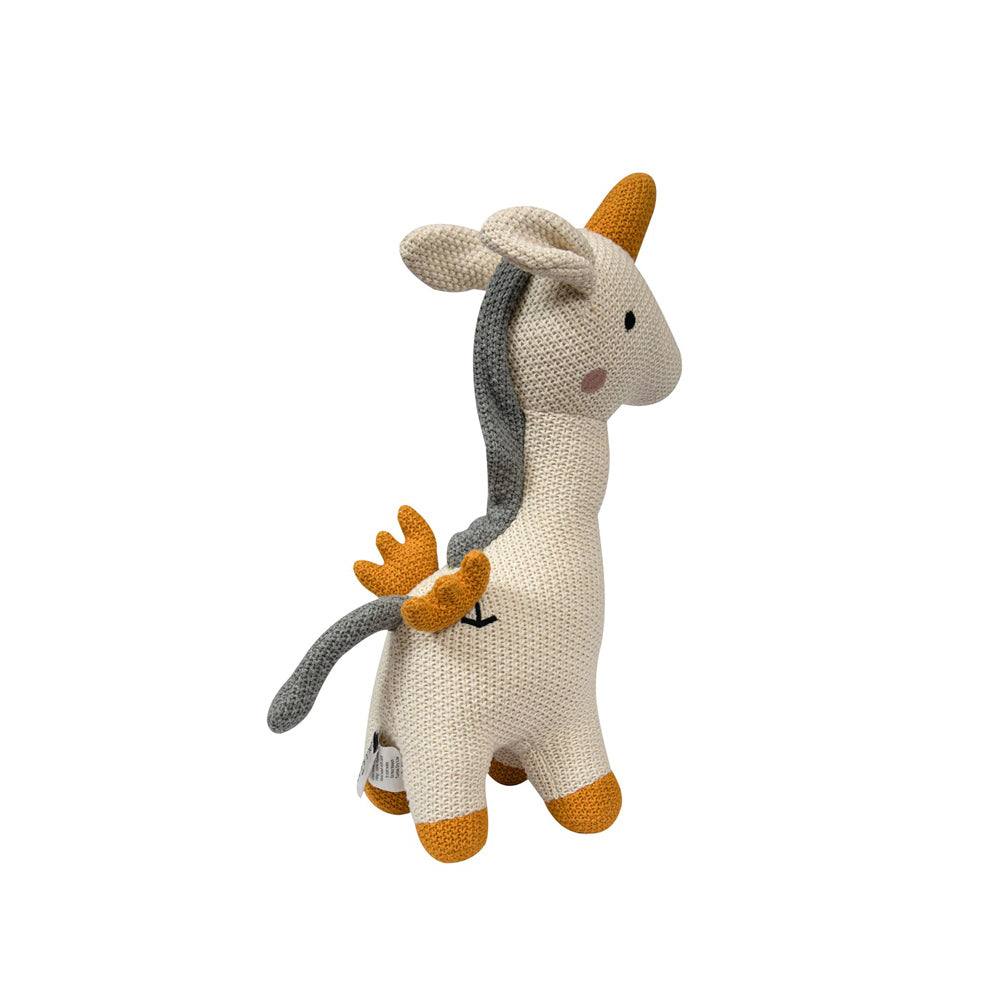 Pomme Knitted Soft Toy - Cream Unicorn