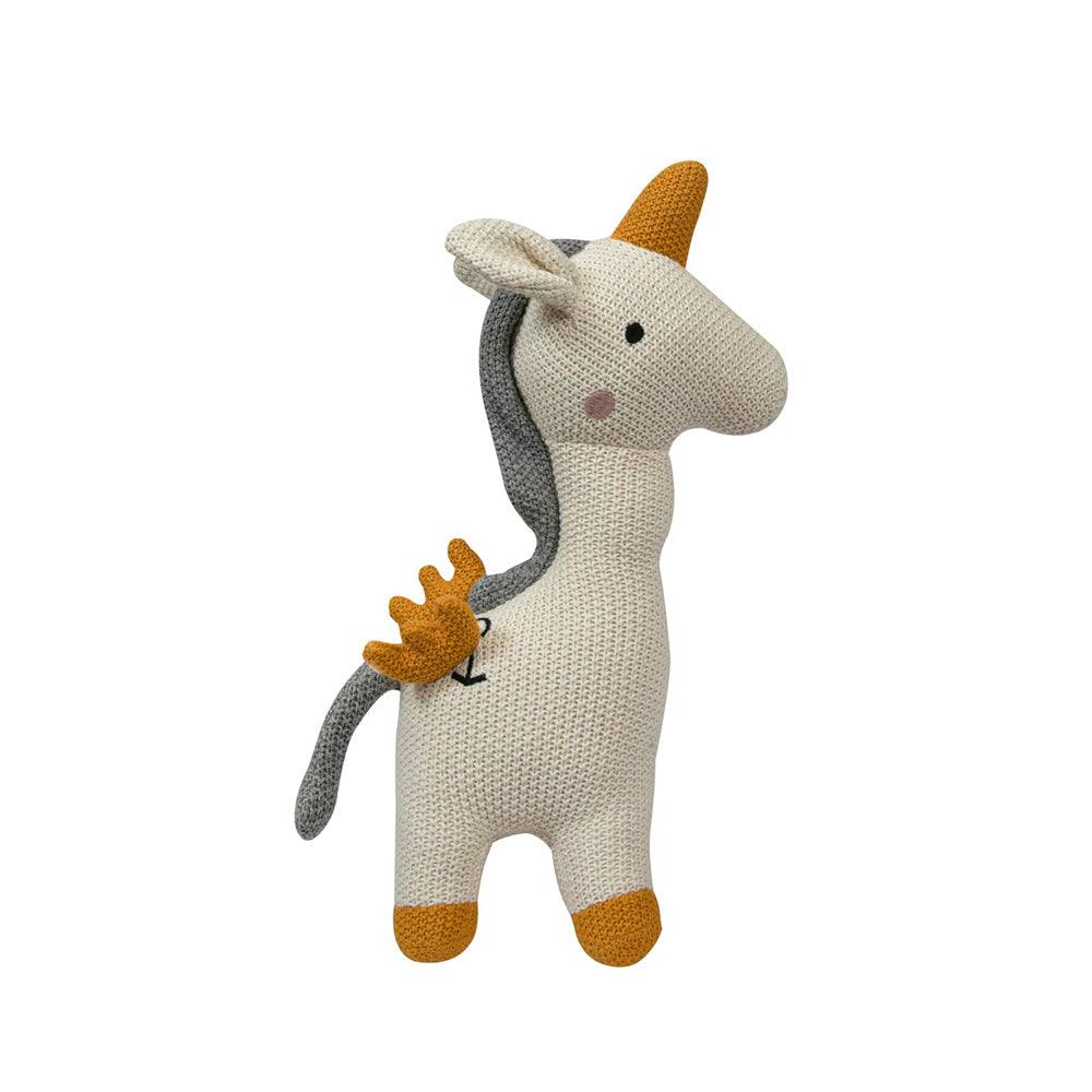 Pomme Knitted Soft Toy - Cream Unicorn