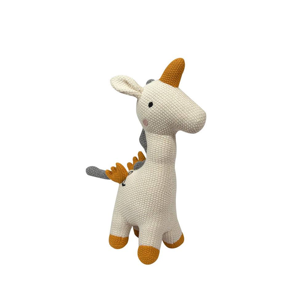 Pomme Knitted Soft Toy - Cream Unicorn