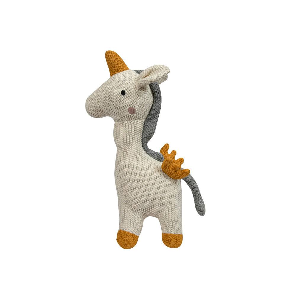 Pomme Knitted Soft Toy - Cream Unicorn