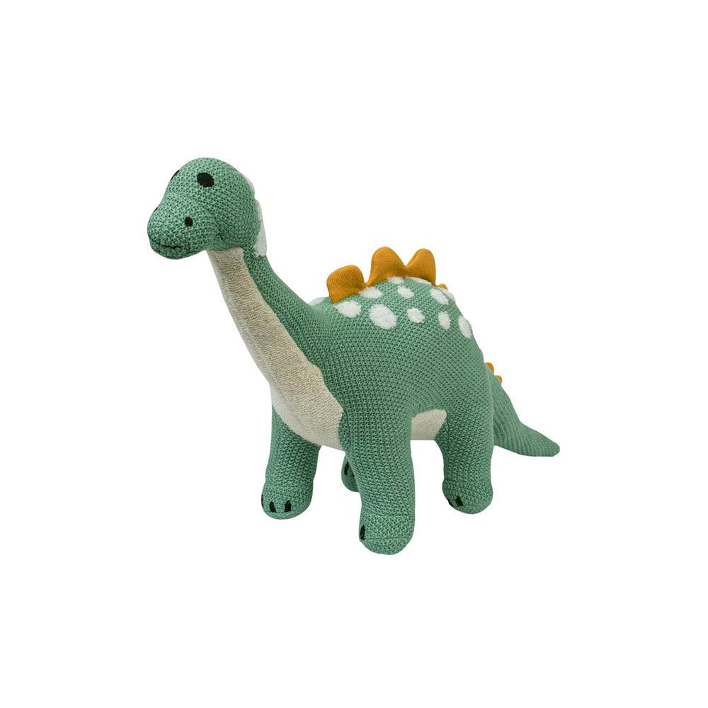 Pomme Knitted Soft Toy - Green Dinosaur