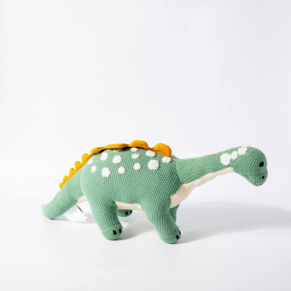 Pomme Knitted Soft Toy - Green Dinosaur