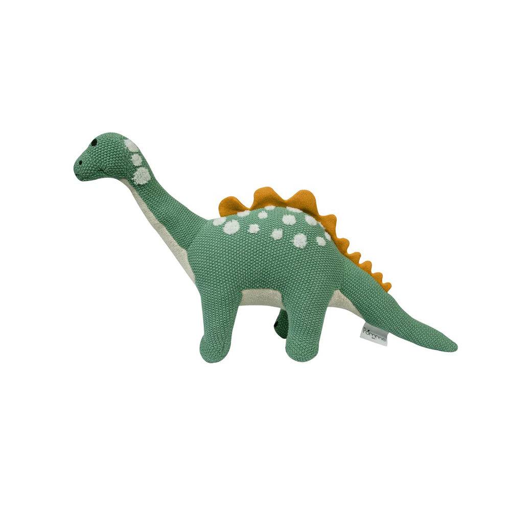 Pomme Knitted Soft Toy - Green Dinosaur